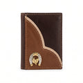 Cartera / Billetera de Piel Tricolor con Aplicación de Herradura Estilo Western