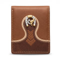 Cartera / Billetera de Piel Bitono con Herradura y Caballo en Relieve Estilo Ecuestre