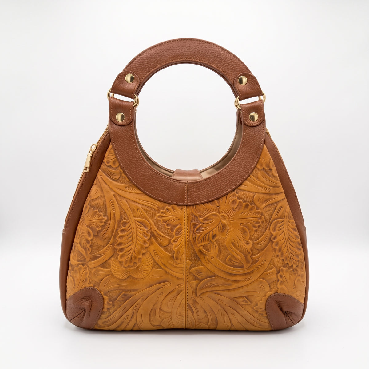 Bolso Tote "Brava" en Piel Cincelada / Grabada