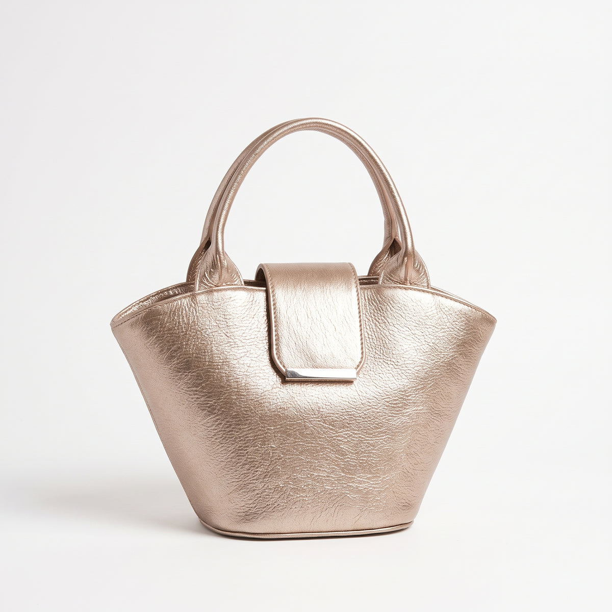 Bolso de Mano y Cesta Estructurada en Piel Graneada