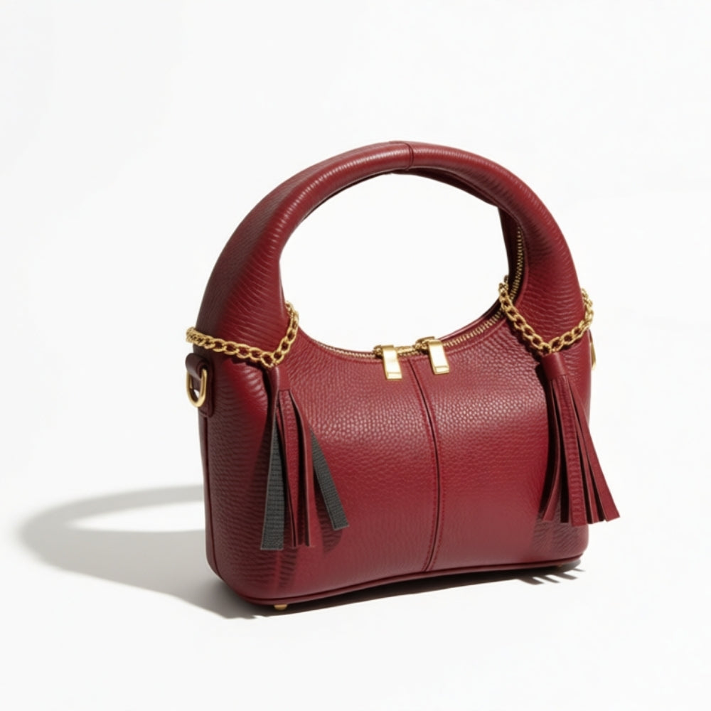 Bolso de Hombro y Bandolera Estilo Hobo de Piel Graneada