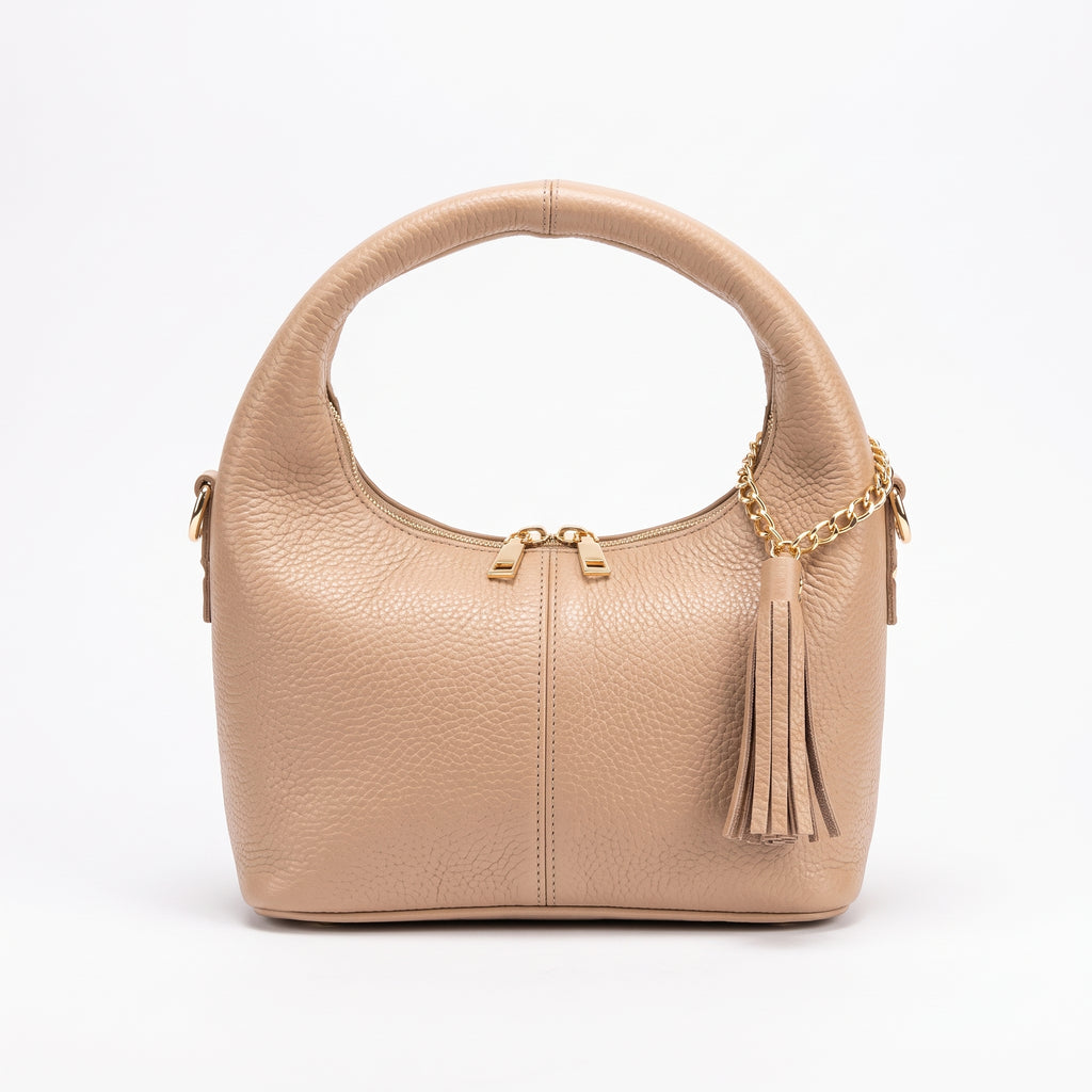 Bolso de Hombro y Bandolera Estilo Hobo de Piel Graneada