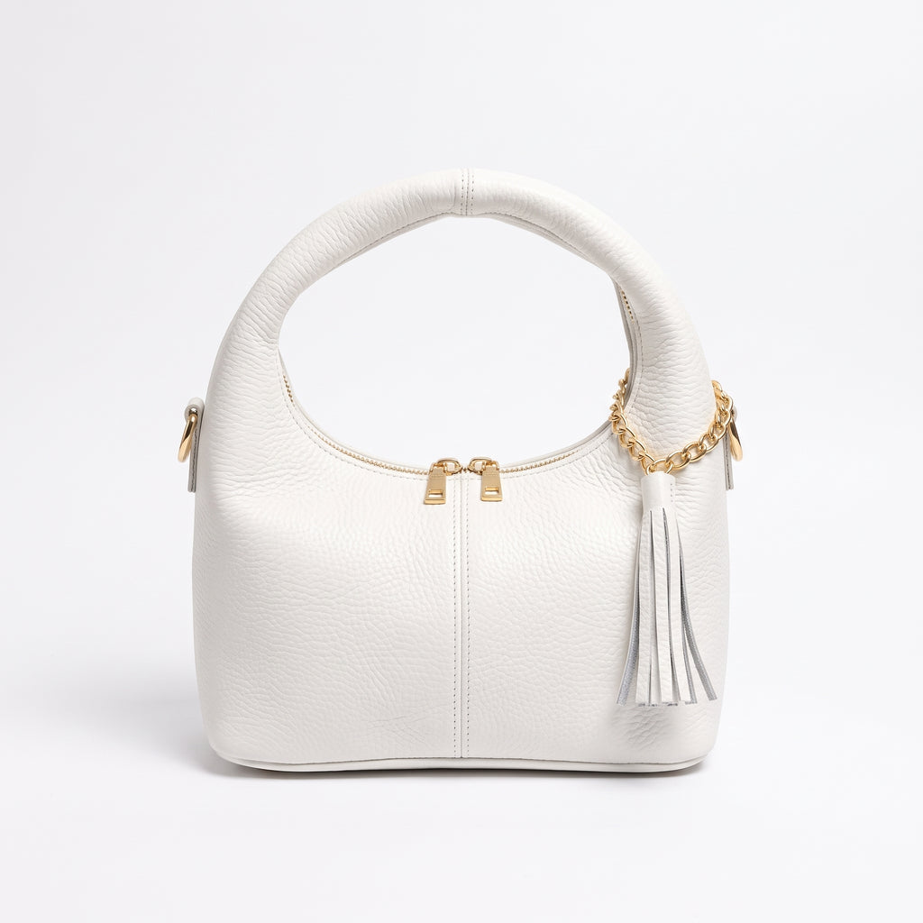 Bolso de Hombro y Bandolera Estilo Hobo de Piel Graneada