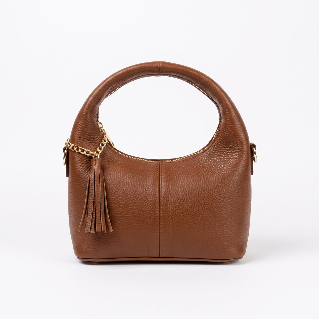 Bolso de Hombro y Bandolera Estilo Hobo de Piel Graneada